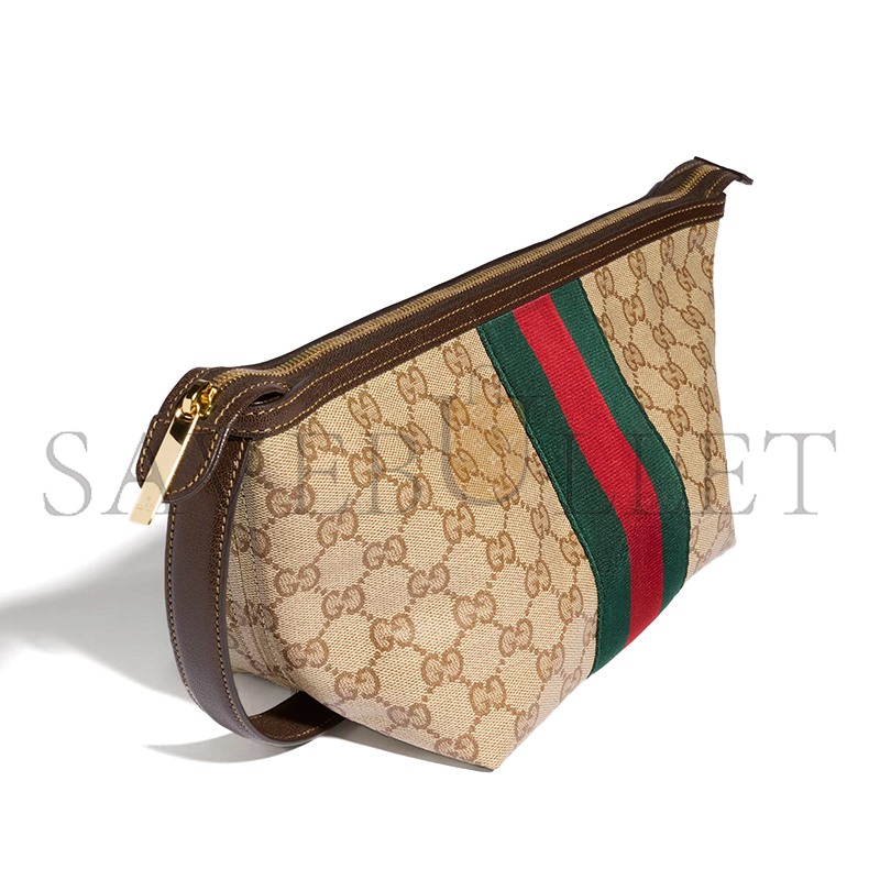 GUCCI SMALL GG TOILETRY CASE WITH WEB 875159 (21.5*16*13.5cm)